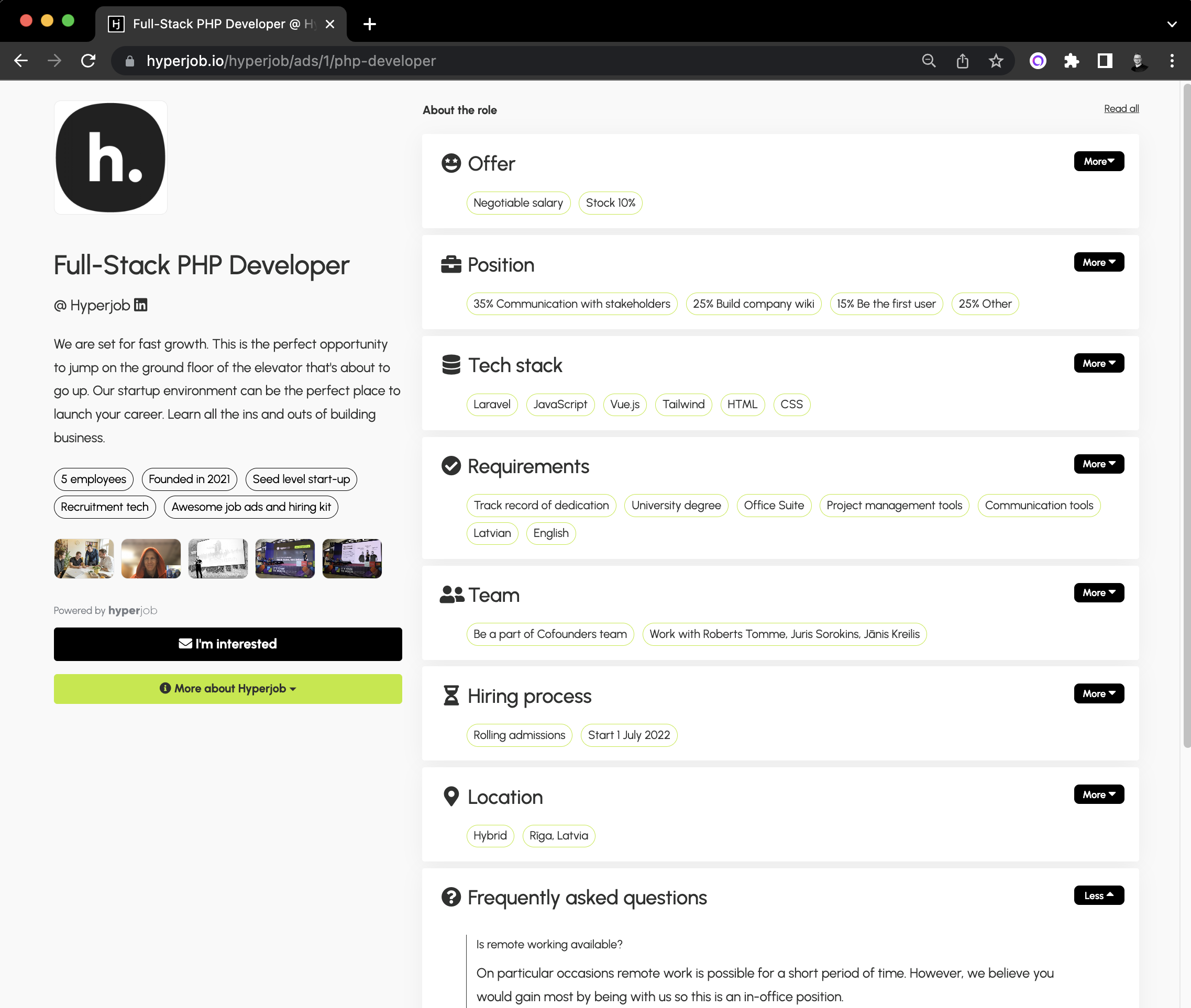 Hyperjob microsite screenshot